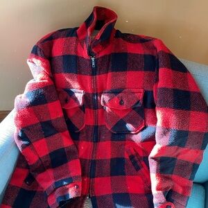 Canyon Guide Wool Blend Buffalo Check Sherpa Lined Jacket Men